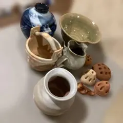 【美品】陶器花瓶 5点セット ＋おまけ