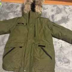 GUESS オリーブ ダウンジャケット ファー付き