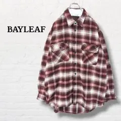 BAYLEAF☆チェック柄 起毛シャツ【L】レッド系