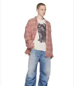 R13 Pink Shredded Shirt