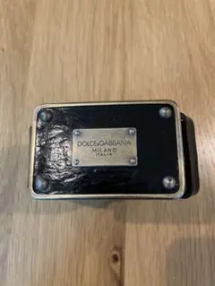 DOLCE&GABBANA レザーベルト ロゴプレート ブラックのサムネイル