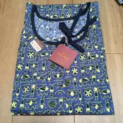 【値下げ】綿100% パジャマ　ネグリジェ　青と黄色の柄 M-L 日本製