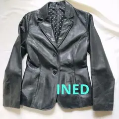 INED イネド Ｌ 黒レザージャケットのサムネイル