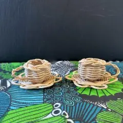 ミニチュアコーヒーカップ2個セット