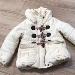 100 女の子 ダウン ダッフル　コート ブランシェス　白