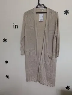 CINEMA CLUB 透かし編みカーディガン LLサイズ