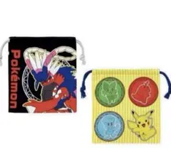 マチ付き巾着　２枚セット　ポケモン