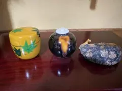 菜*奈様 茶道具 薄茶器 濃茶器 セット 青楓 仕覆 桐箱付