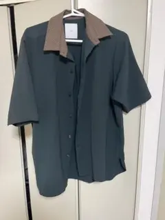 Lui's クレリックシャツ 半袖 グリーン Sサイズ
