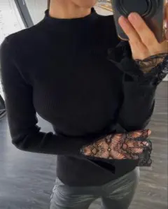 DAZY レースプルオーバーニットトップス