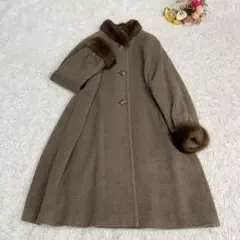 밍크 퍼 플레어 롱 코트 리얼 퍼 모피 아우터