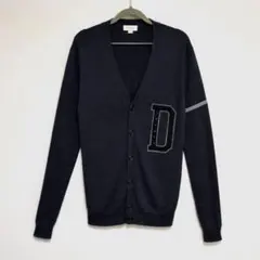 DIESEL ダークグレー D刺繍 Vネックカーディガン