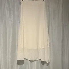 ドット柄シフォンロングスカート