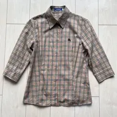 バーバリーブルーレーベル ノバチェック 七分袖シャツ Y2K