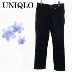 【ユニクロ】UNIQLO ブラックジーンズ デニム　美脚 細見え　スリムフィット