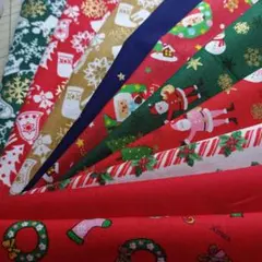 25✕17cmサイズクリスマス柄ハギレ10枚セット（28）
