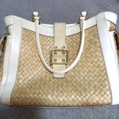 【美品】コーチ　かごバッグ　ハンドバッグ　レザー　蝶 COACHコーチ ハンドバッグ かごバッグ レザー てんとう虫