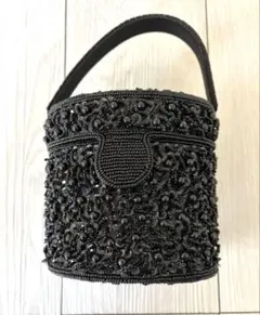 SCOT CLUB クラッチバッグ　黒　ラウンド型　ビーズ　パーティー　結婚式