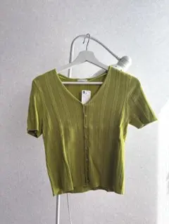 【新品/GU】半袖ニット　グリーン