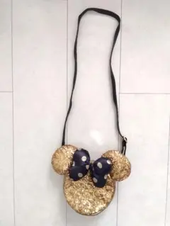 ディズニー スパンコール ショルダーバッグ ゴールド　ミニー ミッキー