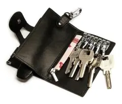 スマートキーケース 2層構造で便利 カラビナ付き メンズ用 シンプルでかっこいい