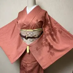 訪問着 付け下げ ピンク 葡萄柄 一部刺繍　単衣　単衣訪問着　単衣付け下げのサムネイル