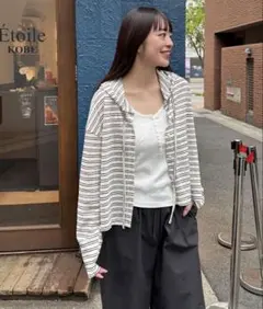 canal jean ボーダーパーカーカーディガンのサムネイル
