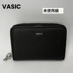 【未使用級】VASIC ヴァジック　ジップミニ　ニつ折り　ブラック（札入れなし）のサムネイル