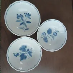 たち吉 豆鉢 3枚セット 染付 花柄のサムネイル