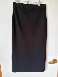 UNIQLO ドライスウェットナローマキシスカート ブラック Lのサムネイル