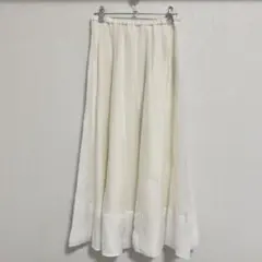 Mila Owen セットアップロングスカート/ホワイト/シアー/フレア/未使用