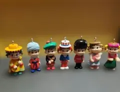 ​【限定・レア】不二家 ペコちゃん ポコちゃん 世界の衣装 フィギュア7体セット