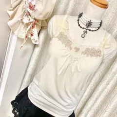 希少 axes femme ストライプビッグリボンタンクトップ キャミソール
