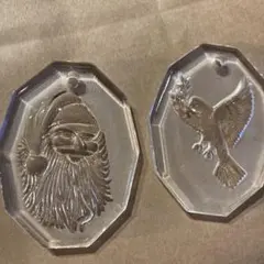 クリスタル製　サンタ　幸せを呼ぶ鳩　オーナメント　ヴィンテージ