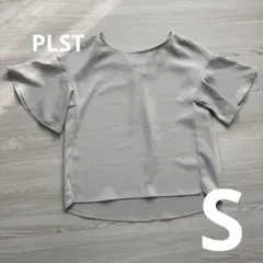 プラステ PLST とろみバックタックブラウス 半袖 S グレージュのサムネイル