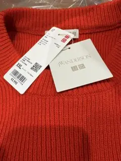 ユニクロ JW ANDERSON リブクルーネックセーター オレンジ XXL