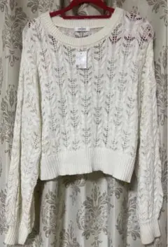 【期間限定】INGNI 白 透かし編み 重ね着 ニット トップス 未使用