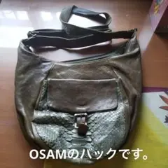 OSAM レザーショルダーバッグ ヘビ柄
