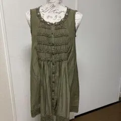 インゲボルグ オリーブグリーン ノースリーブチュニック