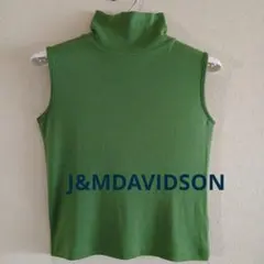 J&MDAVIDSON　ハイネック ノースリーブ ニットグリーンのサムネイル