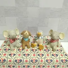 動物のミニチュア置物 3体セット+おまけ1体