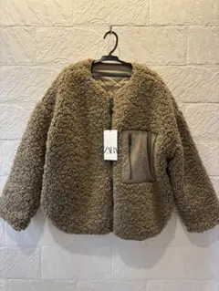 試着のみ　ZARA リバーシブル ボアブルゾン ジャケット S