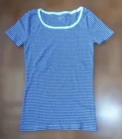 【未使用】GAP Tシャツ XS 紫・白ボーダー コットン100%