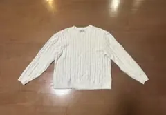 HOLLISTER ホワイト ケーブルニットセーター