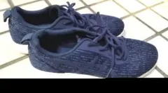 ASICS アシックス　ネイビー紺　軽量ランニングシューズ　レディーススニーカー