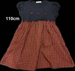 familiar 半袖ワンピース ネイビー/レッドチェック