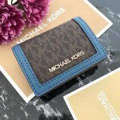 28 新品 MICHAEL KORS マイケルコース 財布 折り財布 ブルー