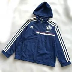 adidas チェルシーFC ジャージ フード付き ブルー　ジャケット　130