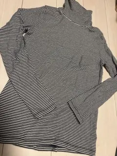 無印良品ストライプ タートルネック Tシャツ Mサイズ➕ユニクロ ヒートテック