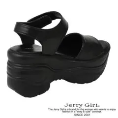 ラス1☝️SALE❗️ Jerry Girl ベルクロ厚底スポーツサンダル クロ L